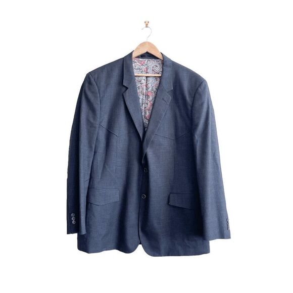 J. GRILL Dallas Collection Mens Suit Jacket Formal Career Long Sleeve Dark Blue - Picture 1 of 9
